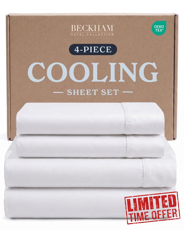 Beckham Hotel Collection Queen 4 Piece Cooling Sheet Set for Hot Sleepers