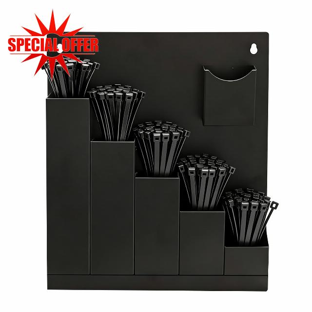Zip Tie Organizer-Wall Mount Cable Zip Tie Storage（Black | Wall mount zip tie organizer