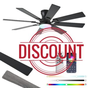 JSAITEE 52 inch Ceiling Fan with Light
