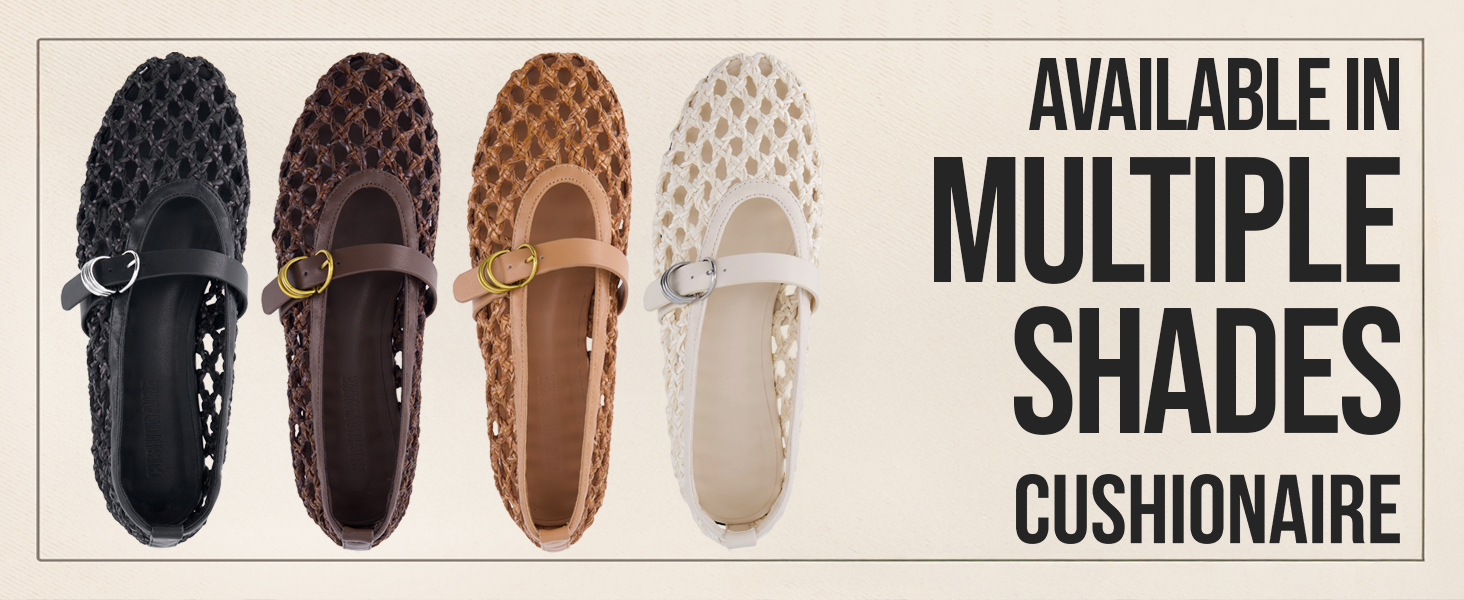 wendy, cushionaire, woven mary jane ballet flat, lifestyle