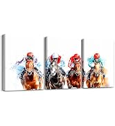 jejeloiu Abstract Horse Framed Canvas Wall Art Galloping Horse Wall Decor for Bedroom Western Cow...