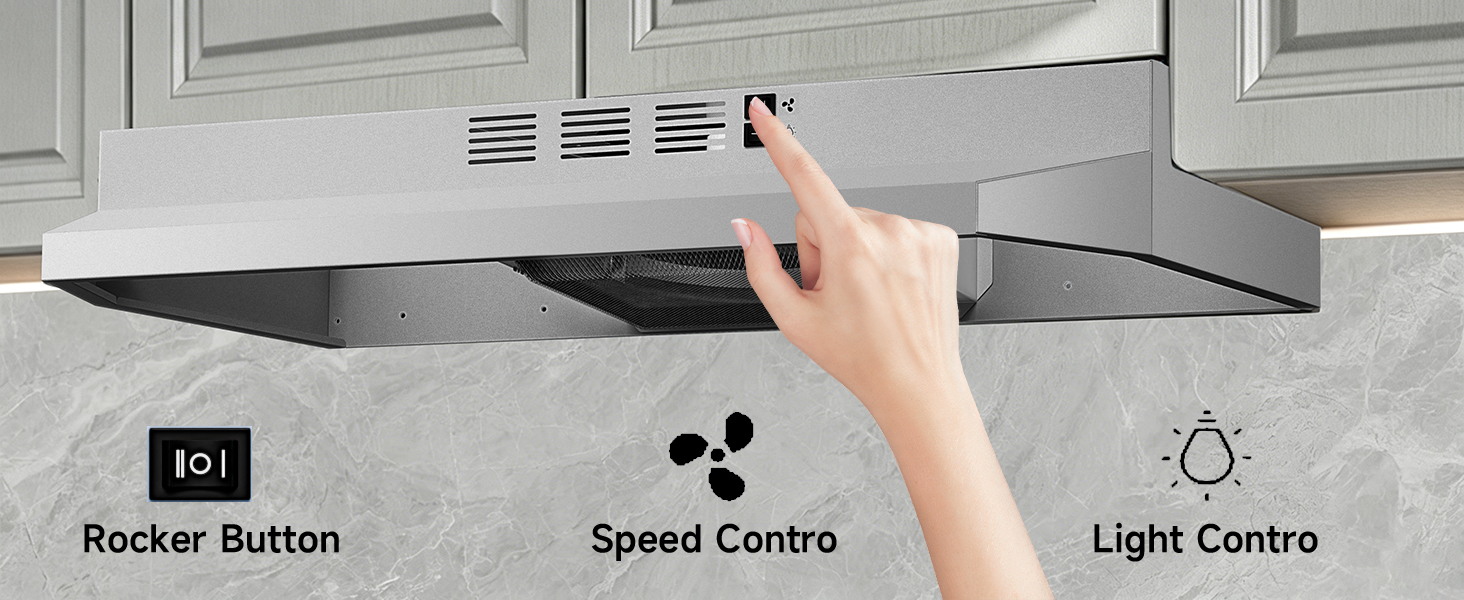 30 inch Range Hood Ducted/Ductless Convertible Stainless Steel Range Hood