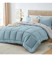 Sasttie Queen Comforter Set, 7 Pieces Bed in a Bag Queen, Complete Bedding Set Includes Comforter...