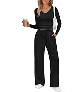 Trendy Queen Womens 2 Piece Lounge Sets for Women Fall Outfits 2026 Matching Clothing Airport Tra...