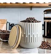 Kitchen Decorative Canisters Ceramic Food Storage Jars, Stackable Spice Jars with Airtight Lid, W...