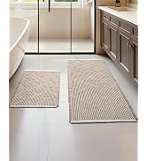 Furicher Waffle Bath Mat Set, Non Slip Bathroom Rugs Sets 2 Piece, Ultra Absorbent Long Bath Rug ...