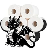 Dragon Toilet Paper Holder Wall Mount for Standard Size Roll 4.5" | Rust-Resistant Iron; Funny De...