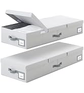 Cupic Cupid Under Bed Storage Containers, 3 Pack Underbed Storage Bins, Large Closet Organizer fo...