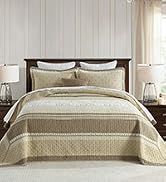 FineStichery Oversized King Bedspreads 128x120, 100% Cotton California King Quilt, Farmhouse Vint...