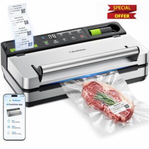 98kPa Vacuum Sealer with FoodTrace Label Printing & Food Management App