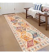 QDUIDU Large Machine Washable 9x12 Area Rug, Soft Modern Geometric Abstract Beige Rugs for Bedroo...