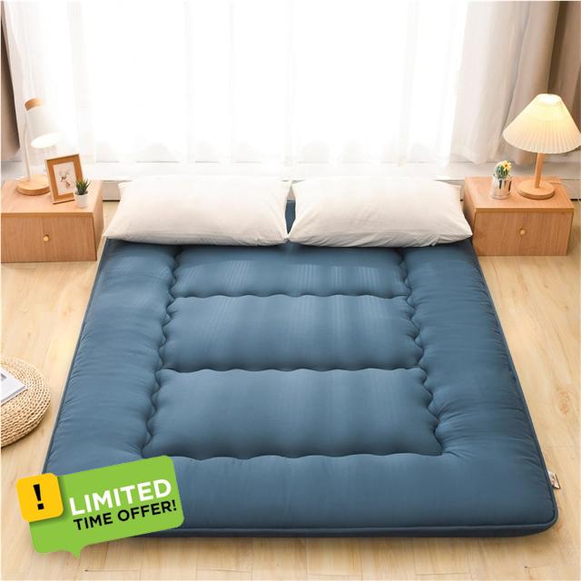 Japanese Futon Mattress 10 Cm Thick Foldable Roll Up Floor Pad Soft Not-Slip Tatami Sleeping Mat Boys Girls Student ​Mattress for Home Camping Student Dormitory Ma