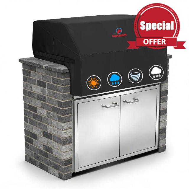 Comnova Built-in Grill Cover 32 Inch - 600D Island BBQ Grill Top Covers Heavy Duty & Waterproof