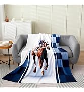 jejeloiu Horses Plush Throw Blanket Galloping Horse Flannel Blanket 40