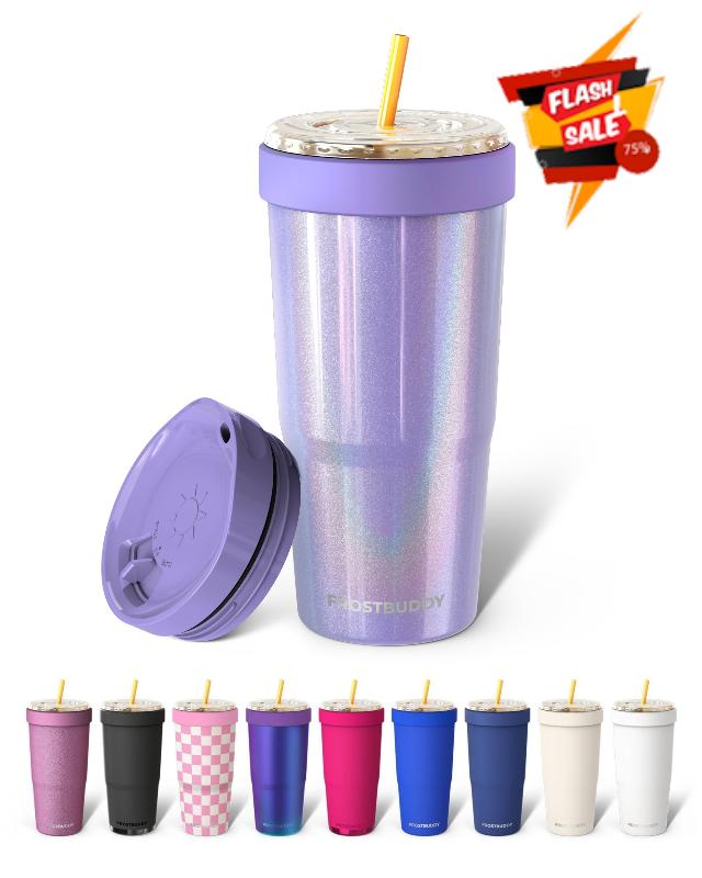 Frost Buddy Togo Buddy 30oz Tumbler - Insulated Stainless Steel (Amethyst)                                                          Double-wall vacuum insulated | Spill-proof flip lid | 18/8 premium stainless steel | Cup-holder friendly
