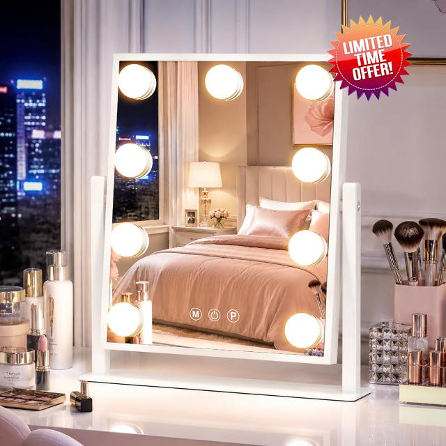 9-Bulbs Vanity Mirror with Dimmable Lights
