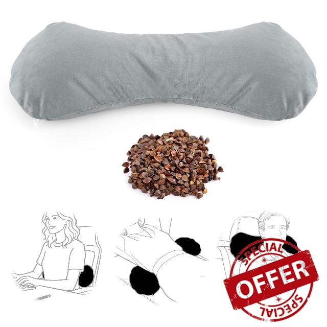 Buckwheat Lumbar Support Pillow for Bed Sitting and Couch Support