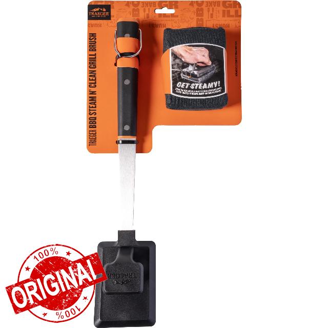 Traeger Grills BBQ Steam N' Clean Grill Brush – Bristle-Free Steam Cleaning Grill Brush for Hot Grates