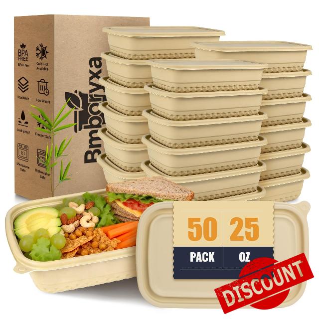 50Pack Meal Prep Containers Reusable with Lids