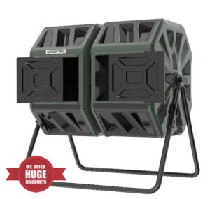 THE Growing 53 Gallon Large Outdoor Compost Bin Tumbler Barrel