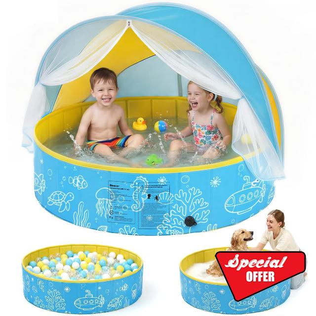 Foldable Kiddie Pool with Canopy