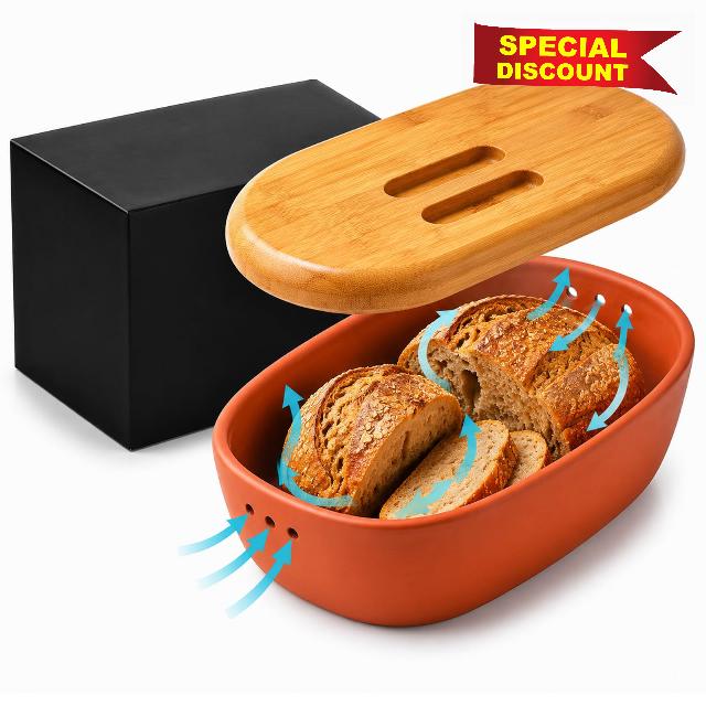 Terracotta Bread Saver Box with Gift Box