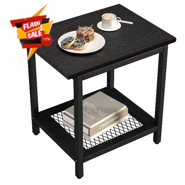 2-Tier Outdoor Side Table with Storage