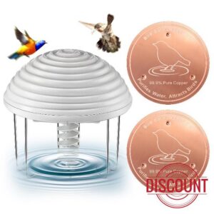 Bird Bath Water Agitator with 2 Round 99.99% Pure Copper Disk