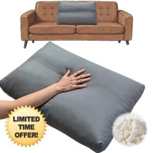 Shredded Foam Sofa Back Cushions Replacement Soft Couch Pillow Insert Foam&Polyester Fiberfill with Removable Pillowcase for Couch Sofa Bed(31.4 * 18 * 5in)