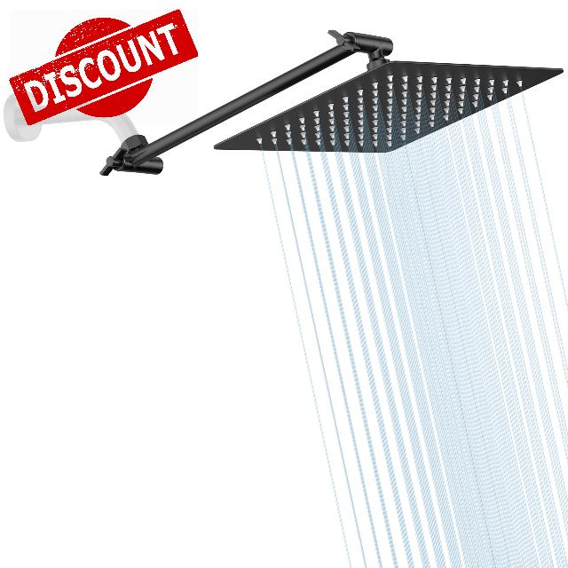 10 Inch Rain Shower Head with 11 Inch Adjustable Extension Arm