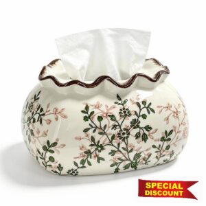 Vintage Floral Ceramic Tissue Box