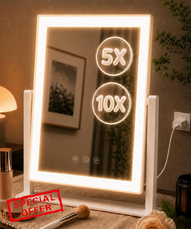 Decadence 17.3 x 13 in Lighted Makeup Mirror