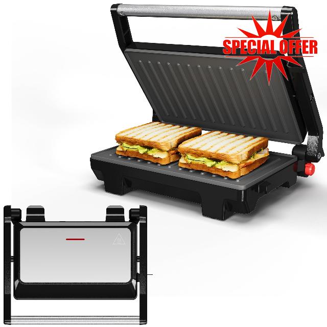 Panini Press Grill Indoor: Sandwich Maker with Nonstick Plates