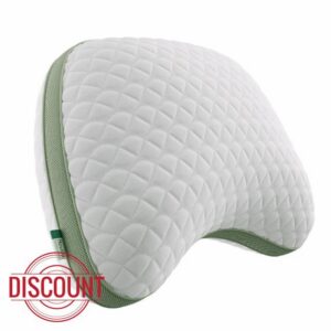 Novilla Tencel Curved Side Sleeper Pillow for Neck and Shoulder Pain Relief | Adjustable CertiPUR-US Shredded Memory Foam Pillow for Side and Back Sleeper