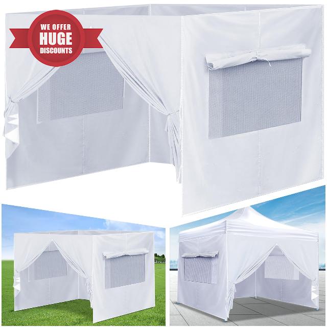 4Pcs Canopy Sidewall for 10x10 Canopy Frame Enclosure Wall with Mesh Window Replacement Side Wall for 10x10 Pop up Tent Outdoor Party