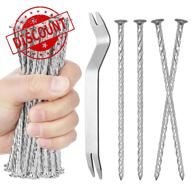 150 Pack 6 Inch Turf Nails for Artificial Grass Galvanized Metal Landscape Stakes Spiral Spikes for Weed Barrier