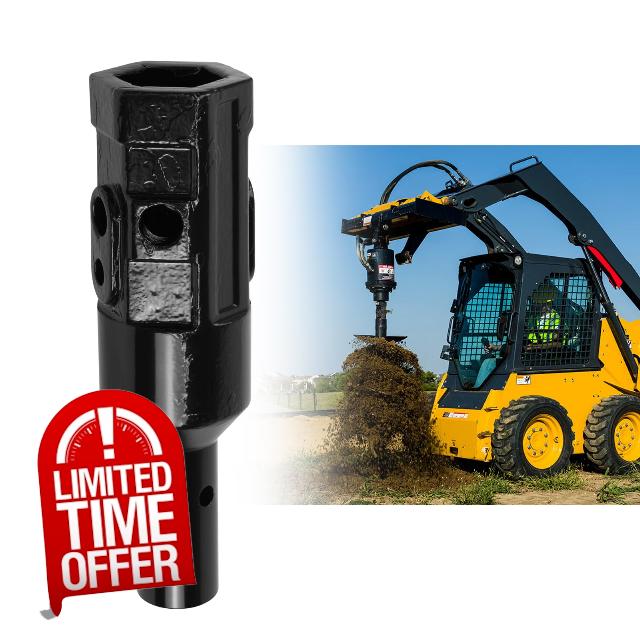 23-050 2 inch Auger Adapter-2" Female Hex to 2" Male Round