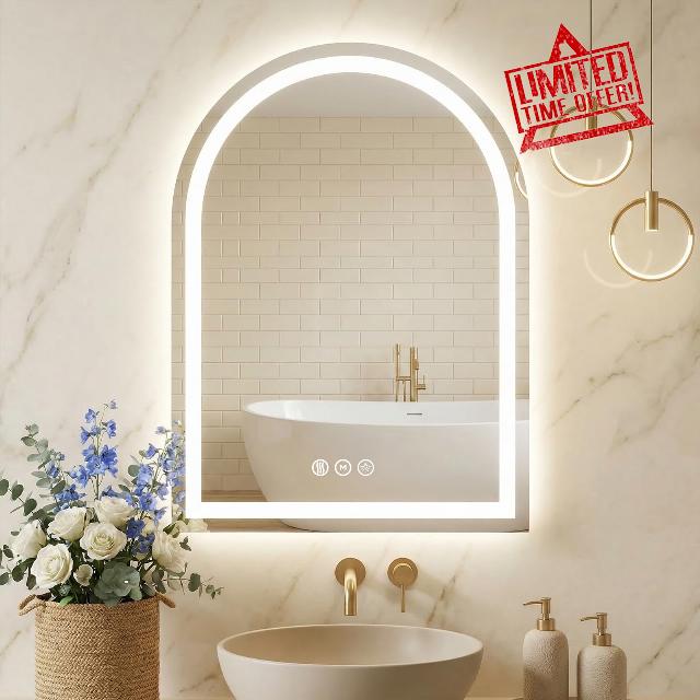 LED Bathroom Mirror with Lights 24"x36" Anti-Fog