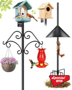 92 Inch Squirrel Proof Bird Feeder Pole with Baffle