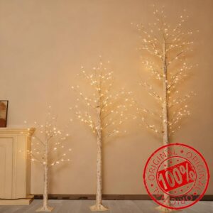 Set of 3 Lighted Birch Tree