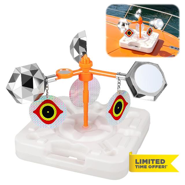 Spinning Bird Deterrent with 3Pcs Reflective Eye Weighted Water Base Scares Birds Away Easy Installation for Patios