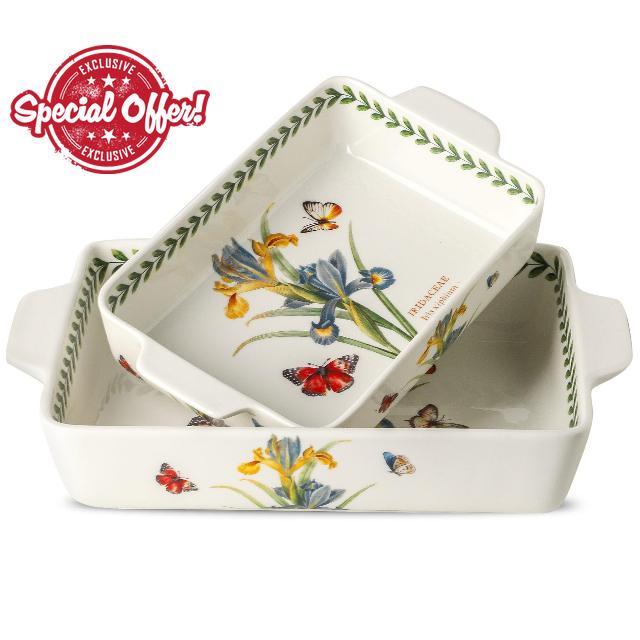 Ceramic Iris Baking Casserole Dish with Handles