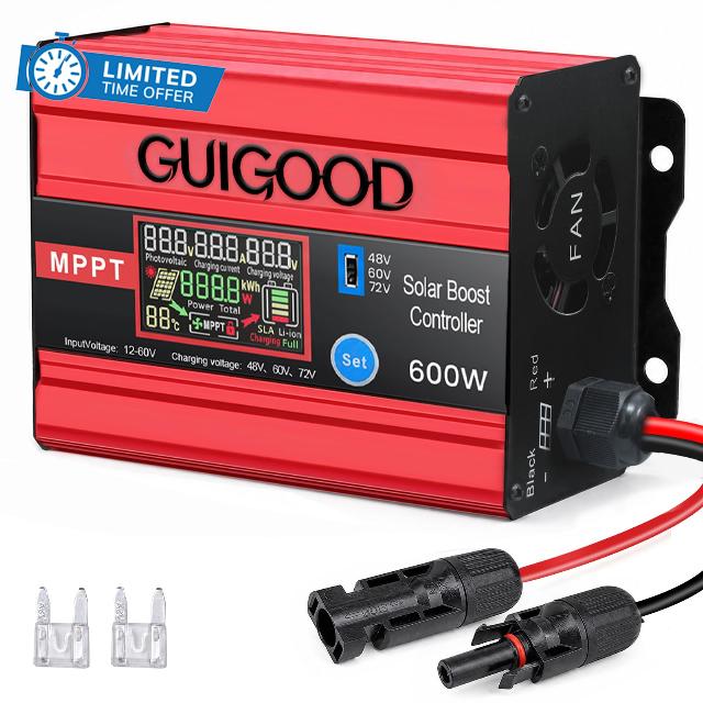 15A Boost MPPT Solar Charge Controller 600W|12-60V to 48/60/72V Step-Up                                                          99% MPPT Tracking
