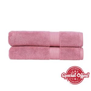 Christy Supreme Hygro 2 Piece Bath Sheet Set |100% Supima Cotton | Blush Pink