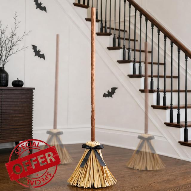 Halloween Decoration Indoor 49" Animated Floating Witch Broom | Touch&sound activated