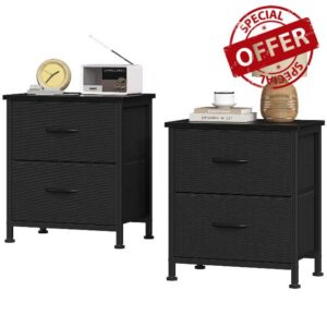 Sweetcrispy Nightstands Set of 2 with 2 Storage Drawer