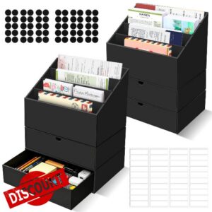 2 Sets 4-Slot Desktop Mail Organizer with 4 Drawers