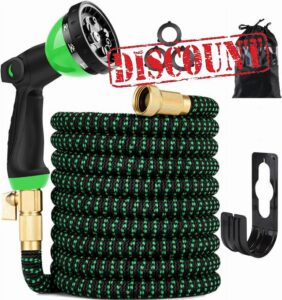 100 ft Expandable Garden Hose - Kink Free Flexible Water Hose with Thumb-Controlled 10-Function Nozzle