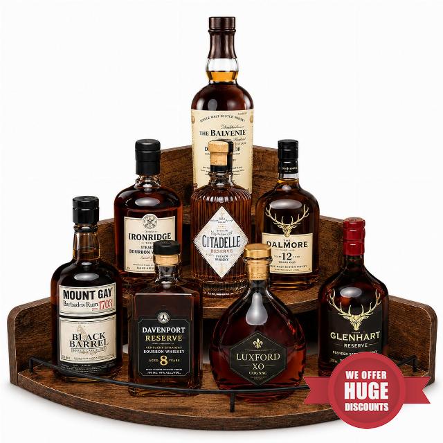 Corner Liquor Bottle Display Shelf