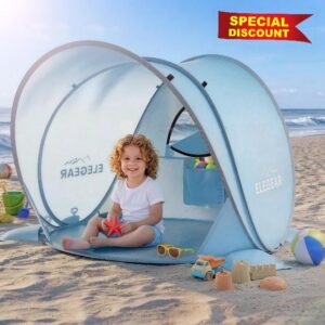 Elegear CumbreX™ Pop Up Baby Beach Tent with Mini Canopy 1S Setup